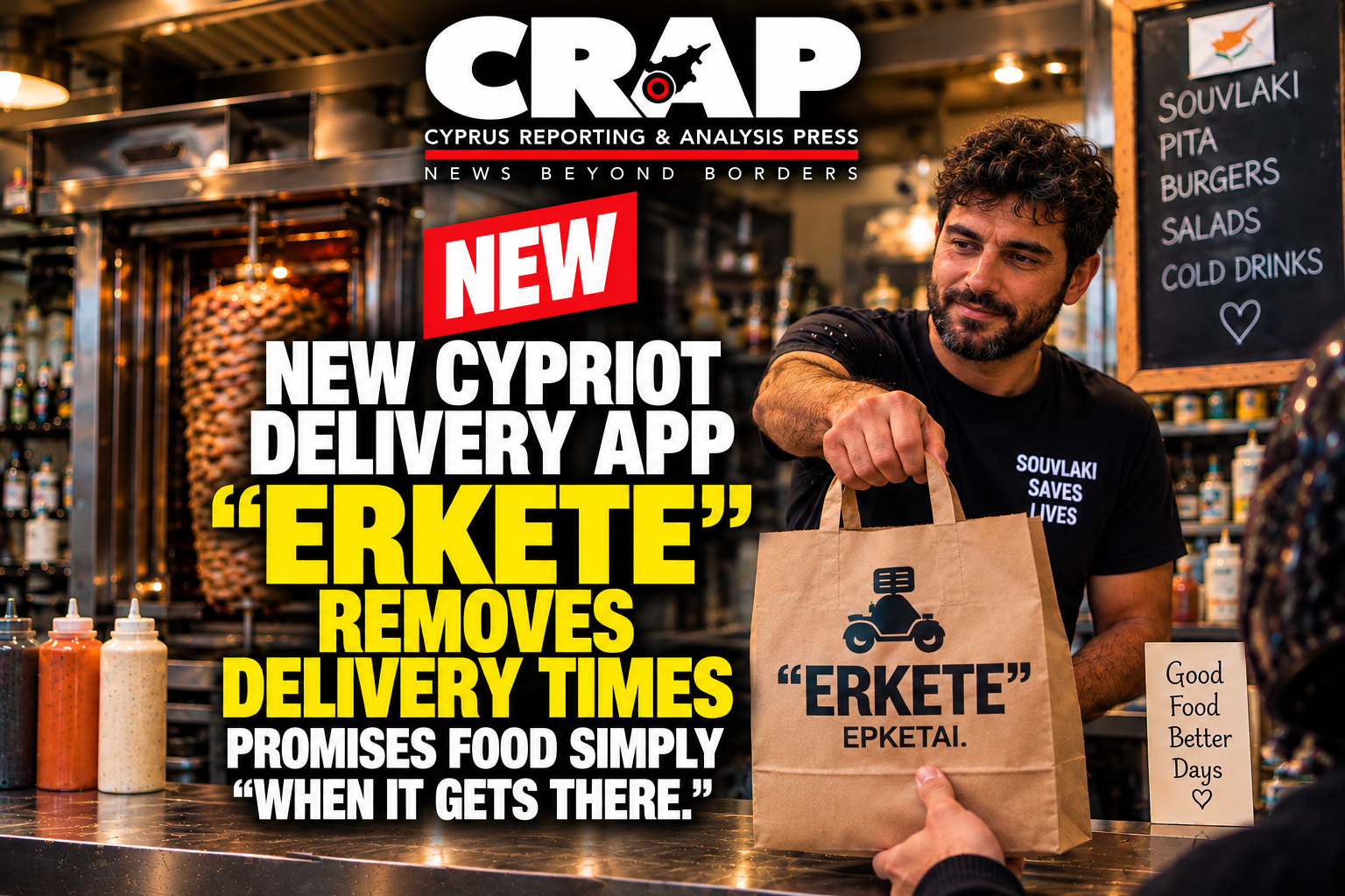 New Cypriot Delivery App “ERKETE” Removes Delivery Times